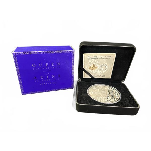 2022 $50 .9999 Fine Silver Coin Queen Elizabeth II's Reign 157.6g