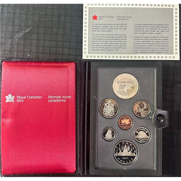 1985 Royal Canadian Mint Proof Coin Set with Original Case