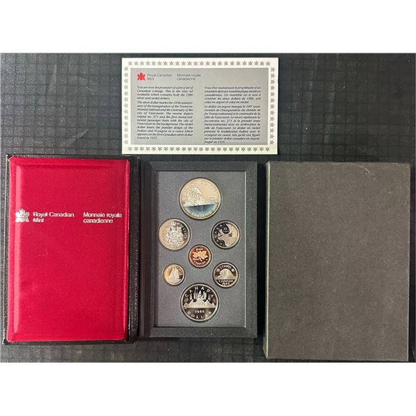 1986 Royal Canadian Mint Proof Coin Set with Case and Certificate