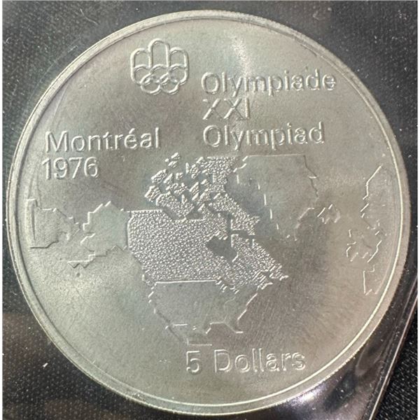 1976 Montreal Olympics $5 Silver Coin, .925, 24.3g