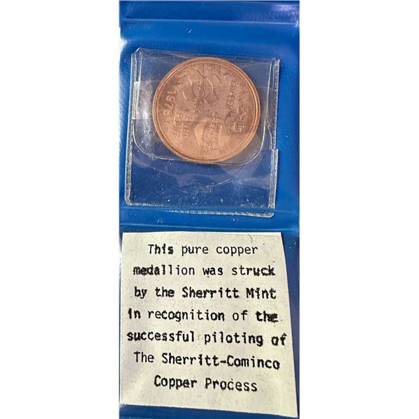 1976 Sherritt-Cominco Copper Medallion with Original Case