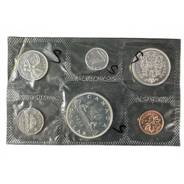 1962 Canadian Uncirculated Coin Set With .800 Silver Dollar