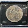 Image 2 : 1973 RCMP Centennial .500 Silver Commemorative Dollar Coin, 23.3g