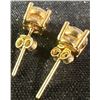 Image 3 : 18K Yellow Gold Stud Earrings with 4mm Round Moissanite Stones