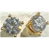 Image 4 : 18K Yellow Gold Stud Earrings with 4mm Round Moissanite Stones