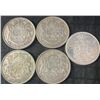Image 1 : 5 Canadian .800 Silver Half-Dollars, 58g Total