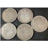 Image 1 : 5 .800 Silver Canadian Half-Dollar Coins, 58g Total
