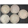 Image 2 : 5 .800 Silver Canadian Half-Dollar Coins, 58g Total