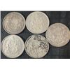 Image 1 : 5 Canadian .800 Silver Half-Dollar Coins, 58g Total