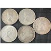 Image 2 : 5 Canadian .800 Silver Half-Dollars, 58g Total