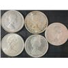 Image 2 : 5 Canadian .800 Silver Half Dollars, 58g Total
