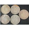 Image 1 : 5 .800 Silver Canadian Half-Dollar Coins, 58g Total