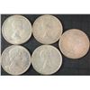 Image 2 : 5 .800 Silver Canadian Half-Dollar Coins, 58g Total