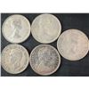 Image 2 : 5 Canadian .800 Silver Half Dollars, 58.3g, 1.5 Troy Ounces