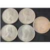Image 2 : Five 80% Silver Canadian Half Dollars, 58.3g Total, 1.5 Troy Oz