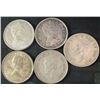Image 2 : 5 Canadian .800 Silver Half Dollars, 58.3g, 1.5 Troy Oz Silver