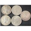Image 2 : 5 Canadian .800 Silver Half Dollars, 58.3g, 1.5 Troy Oz Silver