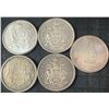 Image 1 : Five .800 Silver Canadian Half Dollars, 58.3g Total