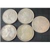 Image 2 : 5 Canadian .800 Silver Half Dollars, 58.3g Total, 1.5oz Silver