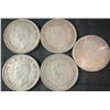 Image 2 : 5 Canadian .800 Silver Half Dollars, 58.3g, 1.5 Troy Oz Silver Total