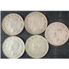 Image 2 : 5 Canadian .800 Silver Half Dollars, 58.3g, 1.5 Troy Oz Silver
