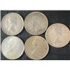 Image 2 : 5 Canadian .800 Silver Half Dollars, 58.3g, 1.5 Troy Ounces Total
