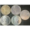 Image 2 : 5 .800 Silver Canadian Half Dollars, 58.3g Total