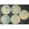 Image 2 : 5 Canadian .800 Silver Half Dollars, 58.3g Total