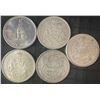 Image 1 : 5 .800 Silver Canadian Half Dollars, 58.3g Total