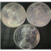 Image 2 : 3 Canadian .800 Silver Dollars 1867-1967 Commemorative, 70g