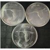 Image 1 : Three 1867-1967 Canadian .800 Silver Dollar Coins, 1.8 Troy Oz