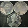 Image 2 : Three 1867-1967 Canadian .800 Silver Dollar Coins, 1.8 Troy Oz