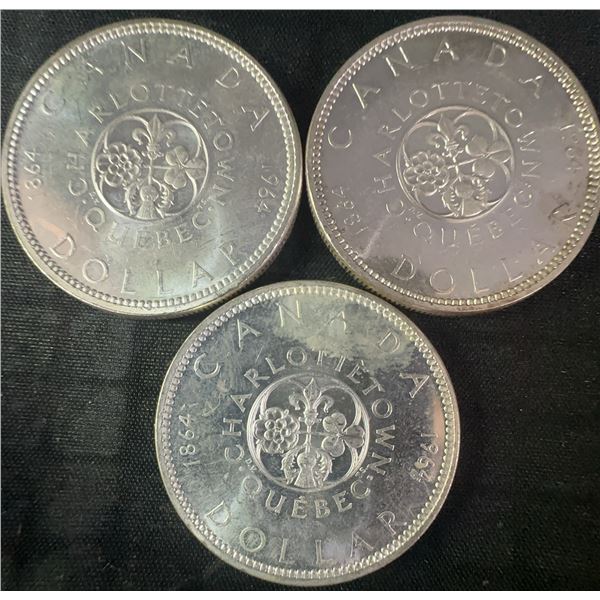 3 .800 Silver 1964 Charlottetown Canadian Dollars