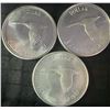 Image 1 : 3 Canadian Silver Dollars 1867-1967, .800 Silver, 70g Total