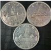 Image 1 : 1959 .800 Silver Canadian Dollar Coins, Lot of 3 (Total 1.8 Troy Oz Silver)