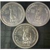 Image 1 : 3 Canada 1858-1958 .800 Silver Dollars, 70g Total Weight