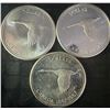 Image 1 : 3 Canadian 1867-1967 .800 Silver Dollars, 70g