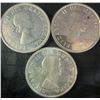 Image 2 : 3 Canadian .800 Silver Dollars 1960, 1988, 70g Total