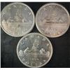 Image 1 : 3 Canadian 1959 .800 Silver Dollars, 70g Total