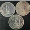 Image 1 : 1958 .800 Silver Canadian Totem Dollar Coins (3 Pieces)