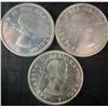 Image 2 : 1958 .800 Silver Canadian Totem Dollar Coins (3 Pieces)
