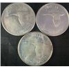 Image 1 : 3 Canadian 1867-1967 Centennial .800 Silver Dollars, 70g Total