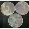 Image 1 : Three 1867-1967 Canada .800 Silver Dollars, 1.8 Troy Oz Total