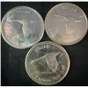 Image 1 : 3 Canada 1867-1967 .800 Silver Dollar Coins, 70g Total