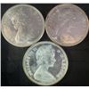Image 2 : 3 Canada 1867-1967 .800 Silver Dollar Coins, 70g Total