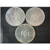 Image 1 : 3 Canadian 1964 Charlottetown .800 Silver Dollar Coins, 70g