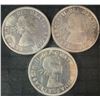 Image 2 : 1958 .800 Silver Canadian Totem Dollar Coins, Lot of 3, 70g