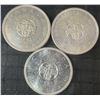 Image 1 : Three 1964 .800 Silver Canada Dollars, Charlottetown Quebec Issue, 70g