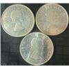 Image 2 : Three 1964 .800 Silver Canada Dollars, Charlottetown Quebec Issue, 70g