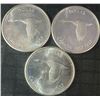 Image 1 : 3 Canadian Silver Dollar Coins, 1867-1967, .800 Silver, 70g Total